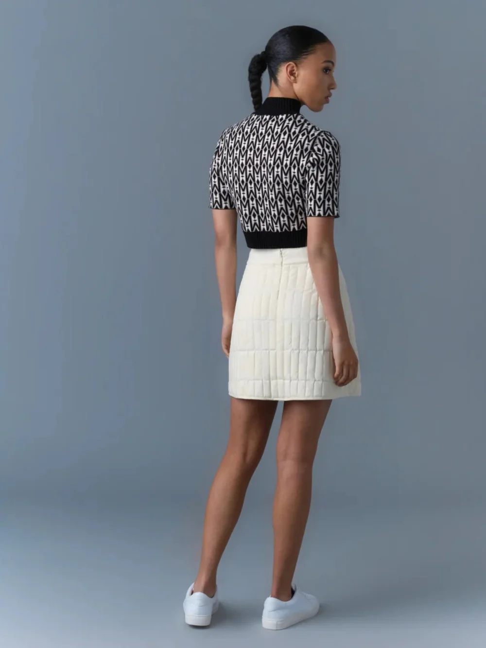 Mackage Tilda Quilted Cream A-Line Skirt
